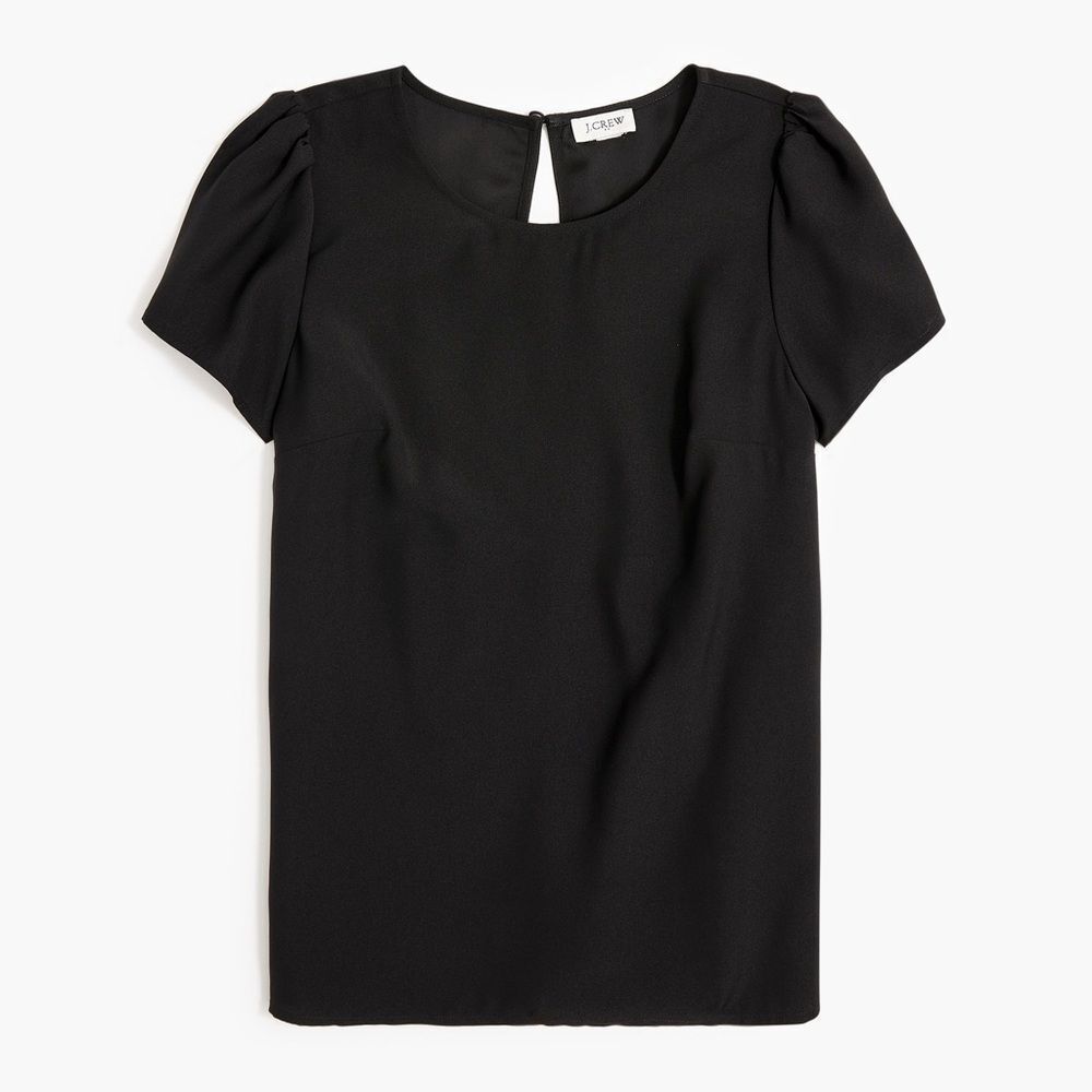 J. Crew Black Keyhole Blouse